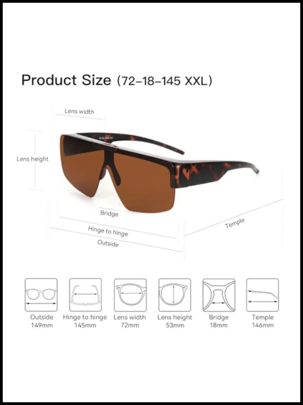 Oversized Polarized Fit-Over Sunglasses with Flip-Up Lens, UV400 Protection